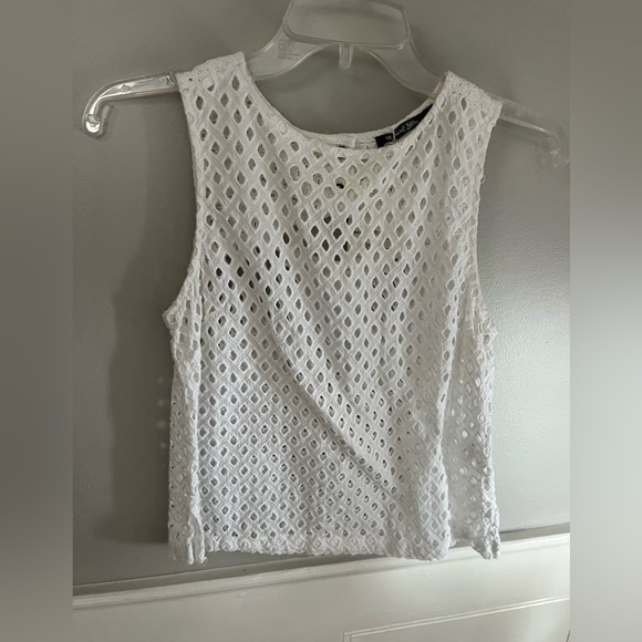 Michael Stars White Crop Tank Top - Picture 2 of 5